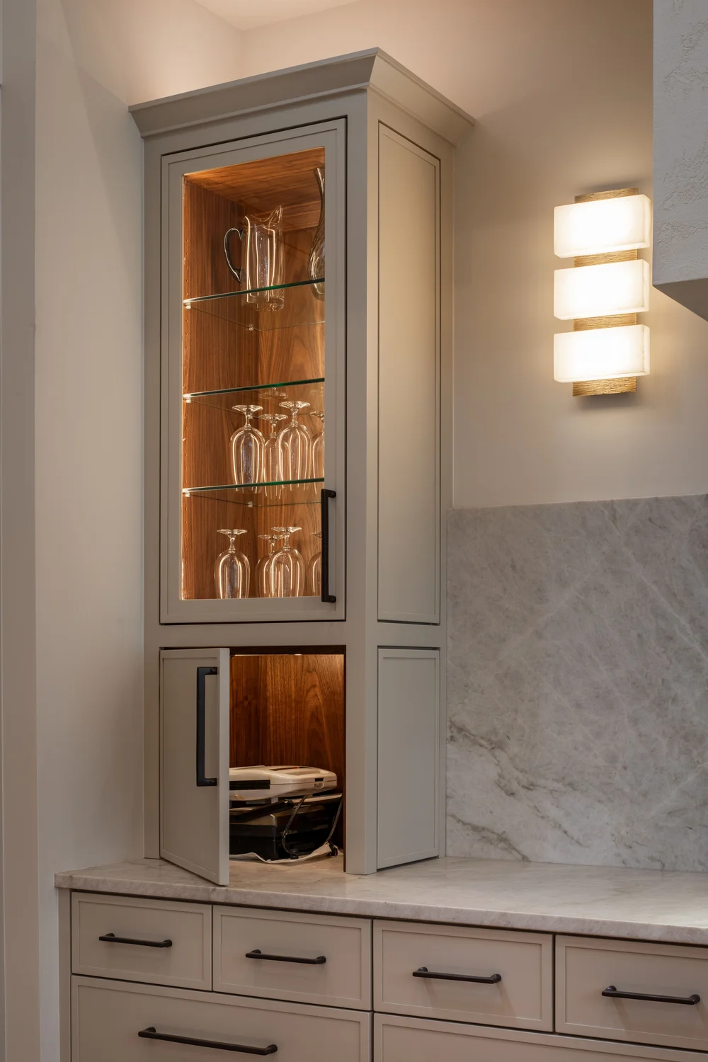 Glass-front cabinetry